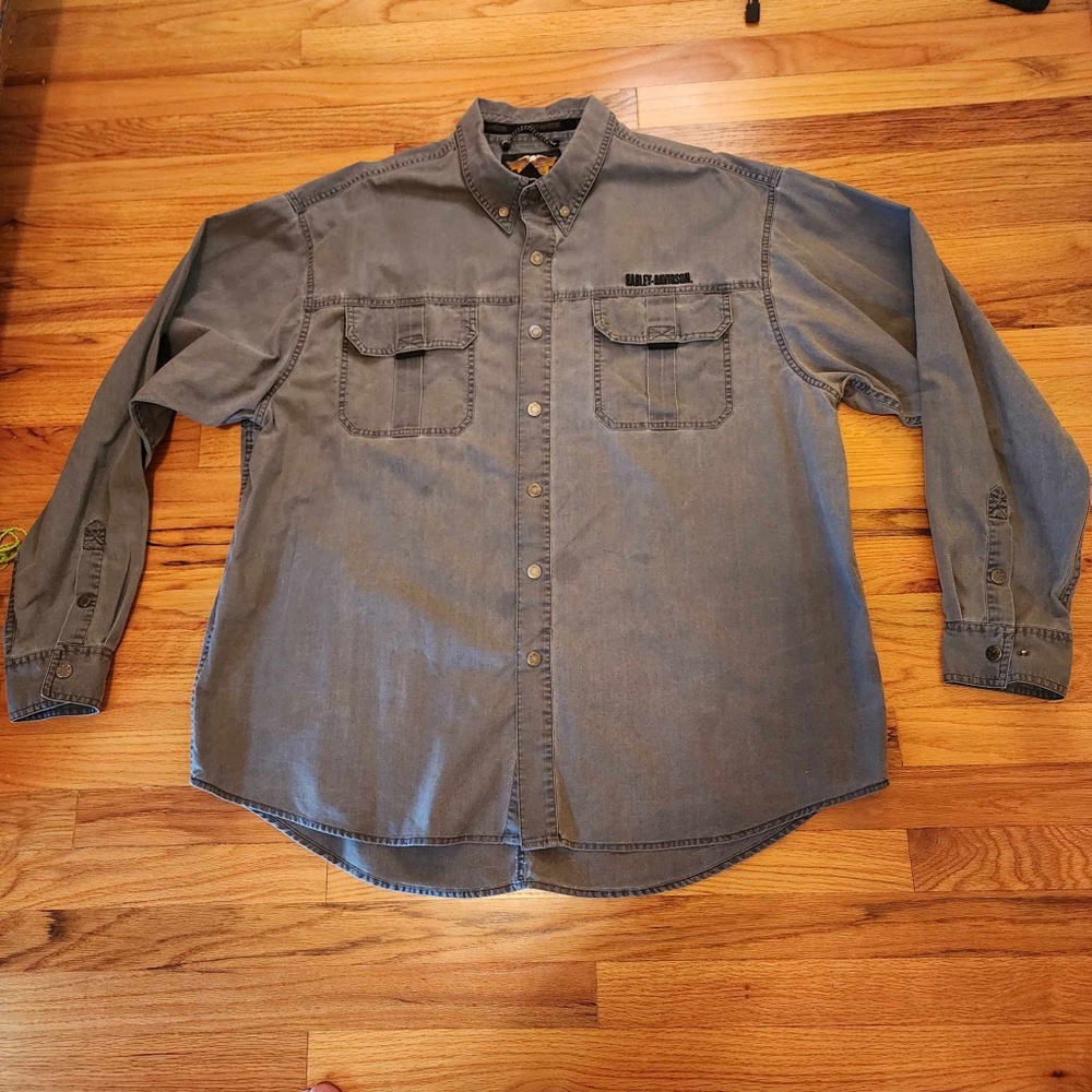Harley Davidson Dress Long Sleeve Snap Front Shirt XXL